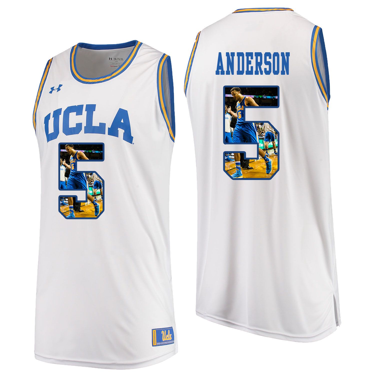 Men UCLA UA 5 Anderson White Fashion Edition Customized NCAA Jerseys